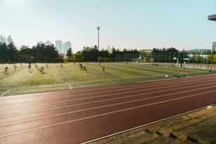 children taking part in sports day races